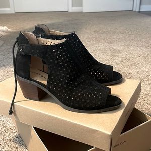 Lucky Brand Black Open Toed Booties